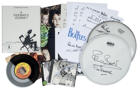 Beatles Related Lot of (14) Signed Items (Pete Best/James McCartney/Andy White/Klaus Voormann) (PSA/DNA Precert)